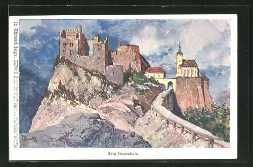 Künstler-AK Franz Kopallik: Burg Frauenburg in der Steiermark