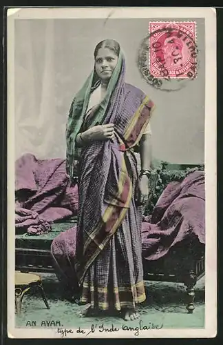 AK An Ayah, Indische Frau in Tracht
