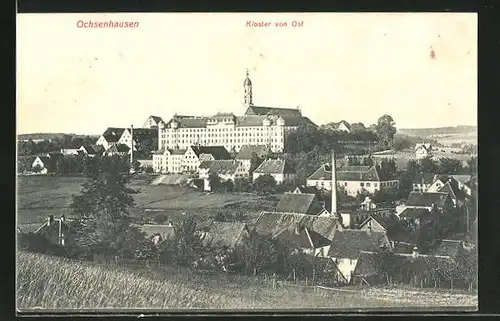 AK Ochsenhausen, Blick zum Kloster von Osten