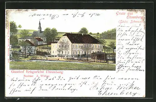 AK Ehrenberg / Sächs. Schweiz, Gasthof Erbgericht von A. Wirker
