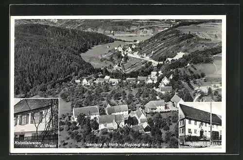 AK Isenburg, Gasthof zur Sonne, Kolonialwaren J. Braun