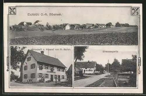 AK Eichbühl / O.-A., Gasthof und Käserei von M. Kutter, Strassenpartie