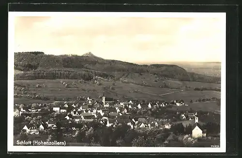 AK Schlatt / Hohenzollern, Ortspanorama vom Berg aus gesehen
