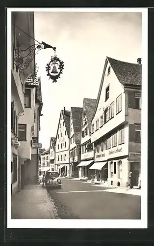 AK Riedlingen a .d. Donau, Ansicht der Langestrasse mit Geschäften