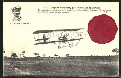 AK Biplan Sommer, pilote par Lindpaintner, Flugzeug