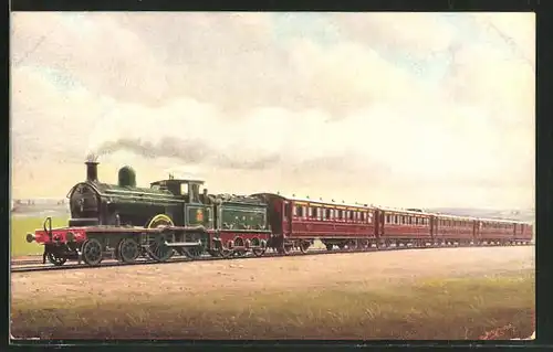 Künstler-AK Belfast-Portrush Express No. 5, englische Eisenbahn