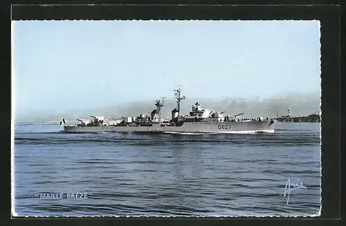 AK Toulon, Escorteur "Maille Breze", Kriegsschiff in voller Fahrt