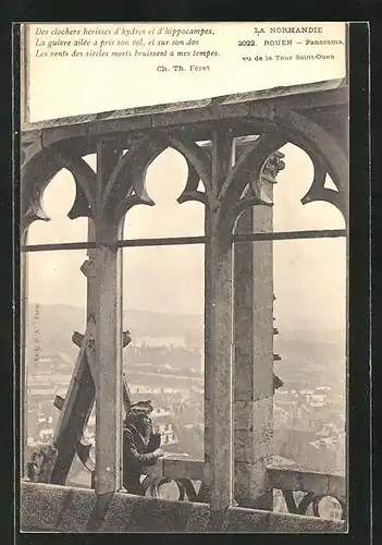 Künstler-AK sign. Mérovack: Rouen, Mérovack auf dem Turm Saint-Ouen