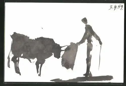 Künstler-AK sign. Picasso: "Toros y toreros IV"