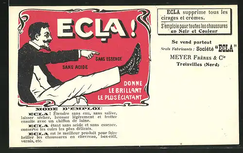 AK Reklame "Ecla!" Schuhcreme