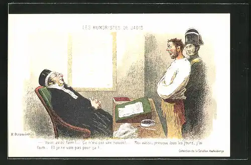 Künstler-AK sign.H. Daumier: Les Humoristes de Jadis, Vous aviez faim?