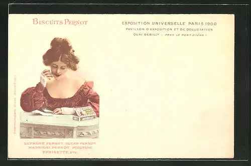 AK Paris, Exposition universelle de 1900, Biscuits Pernot, Kekse