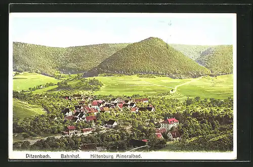 AK Ditzenbach, Bahnhof & Hiltenburg Mineralbad