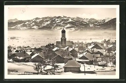 AK Rettenberg a. Grünten, Ortspartie mit Kirche