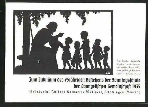 AK Plochingen, Zum Jubiläum des 75 jährigen Bestehens der Sonntagsschule der Evangelischen Gemeinschaft 1935