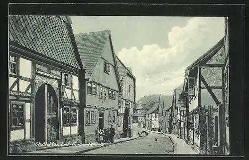 AK Stadtoldendorf, Heisse Strasse mit Geschäften
