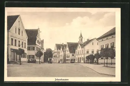 AK Ichenhausen, Strassenpartie mit Wohnhäusern und Geschäften