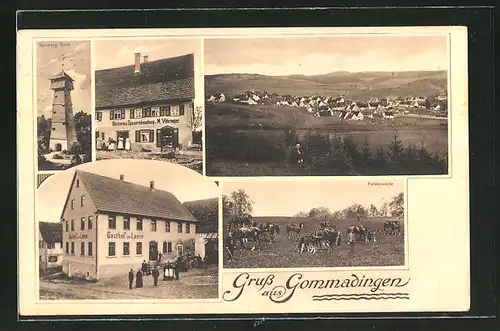 AK Gomadingen, Bäckerei M. Vöhringer, Fohlenweide, Gesamtansicht