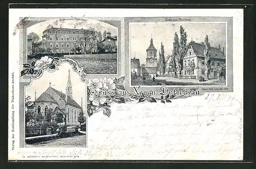 AK Neuendettelsau, Diakonissen-Mutterhaus, Kirche und Pfarrhaus, St. Laurencius Kirche