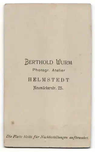 Fotografie Berthold Wurm, Helmstedt, Portrait Fräulein mit zusammengebundenem Haar