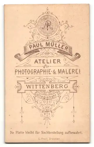 Fotografie Paul Müller, Wittenberg, Portrait junges bürgerliches Paar