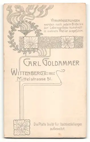 Fotografie Carl Goldammer, Wittenberg, Portrait Bub in festlichem Anzug