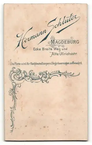 Fotografie Herm. Schlüter, Magdeburg, Portrait halbwüchsiger Knabe in Anzug