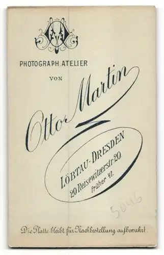 Fotografie Otto Martin, Dresden-Löbtau, Portrait junge bürgerliche Dame