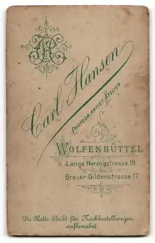 Fotografie C. Hansen, Wolfenbüttel, Portrait Säugling in Kleidchen