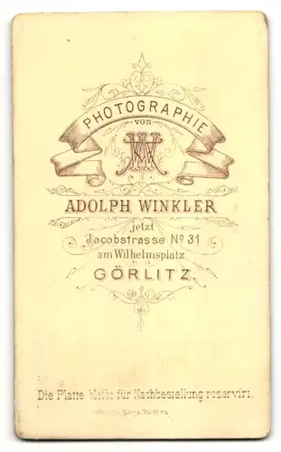 Fotografie A. Winkler, Görlitz, Portrait junger Herr mit zurückgekämmtem Haar