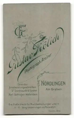 Fotografie Gustav Fröhlich, Nördlingen, Portrait Mann in Anzug