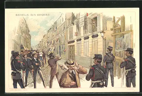 AK Paris, Fort Chaberol, Batailles aux Briques, Belagerung von Fort Chabrol 1899, Antisemit Jules Guerin