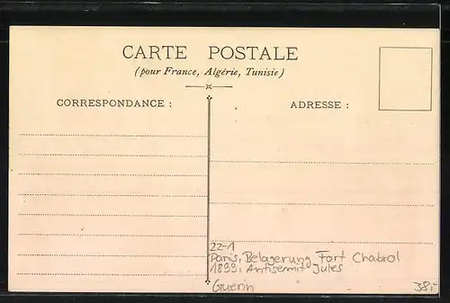 AK Paris, Fort Chaberol, Batailles aux Briques, Belagerung von Fort Chabrol 1899, Antisemit Jules Guerin