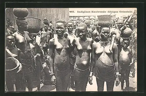 AK indigènes Kavirondo, afrikanische nackte Frauen auf dem Markt