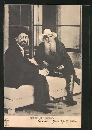 AK Tschechow und Leo Graf Tolstoi