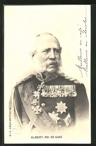AK König Albert von Sachsen in Uniform mit Orden