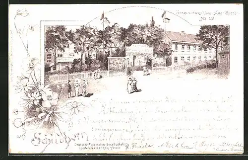 Lithographie Berlin-Grunewald, Gasthaus Schildhorn