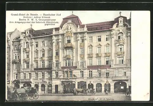 AK Berlin, Grand Hotel de Russie - Russischer Hof, Georgenstrasse