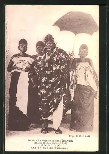 AK Dahomey, Le Roi Béhanzin, König Béhanzin mit seinen Frauen