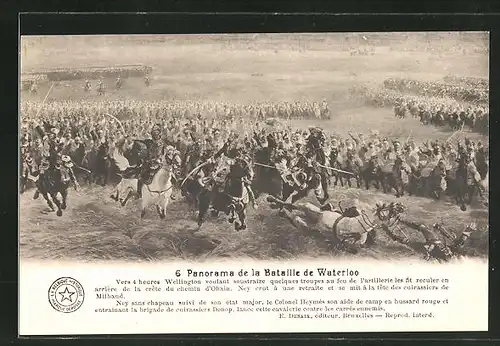 AK 6. Panorama der Schlacht von Waterloo, Befreiungskriege