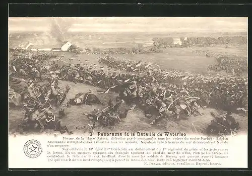AK 3. Panorama der Schlacht von Waterloo, Befreiungskriege