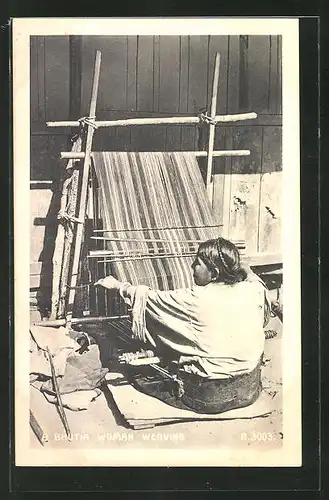 AK Bhutan, A Bhutia Woman Weaving, Weberin