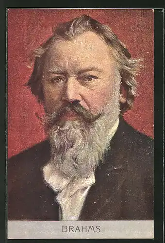 AK Portrait vom Pianist und Komponist Johannes Brahms