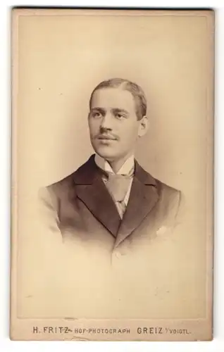 Fotografie H. Fritz, Greiz i/Voigtl., Portrait junger Herr in Anzug