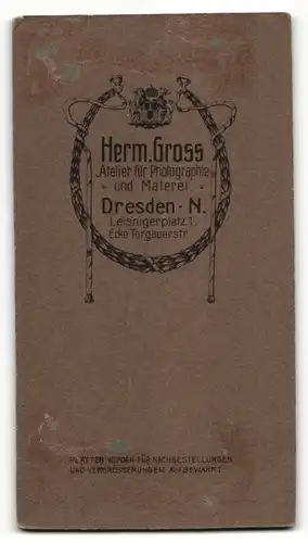 Fotografie H. Gross, Dresden, Portrait Fräulein in weissem Kleid