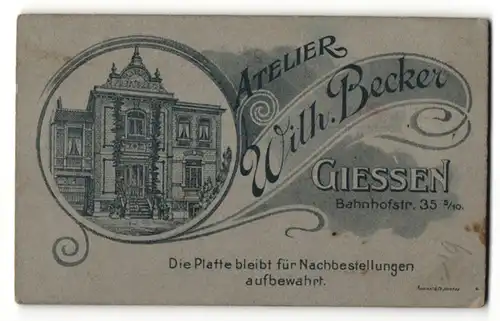 Fotografie Atelier Wilhelm Becker, Giessen, Ansicht Giessen, Geschäftshaus Bahnhofstr. 35