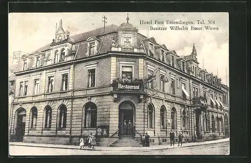 AK Emmendingen, Hotel Post von Wilhelm Beser Witwe