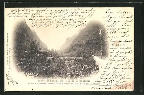 AK Ile de la Réunion, Route de Salazie, Vallée de la Rivière du Mat, Pont de l'Escalier