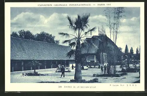 AK Paris, Exposition coloniale internationale 1931, Entree de la Section Belge