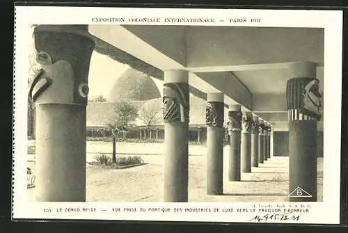 AK Paris, Exposition coloniale internationale 1931, le Congo-Belge, Vue prise du Portique des Industries de Luxe